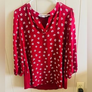 Red and white blouse